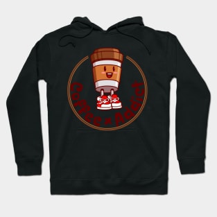 Coffee cup cartoon character, Coffee addict. Hoodie